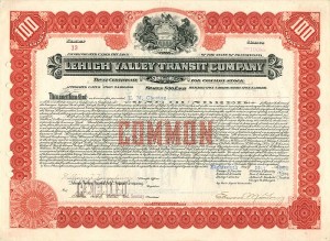 Lehigh Valley Transit Co. - Stock Certificate
